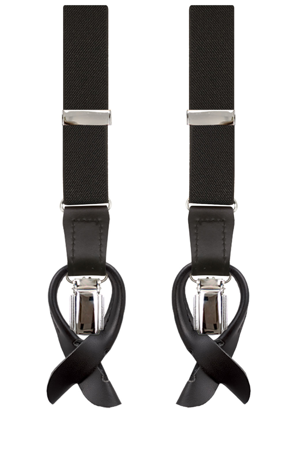 Dobell Luxury Hosenträger schmal schwarz - 25mm