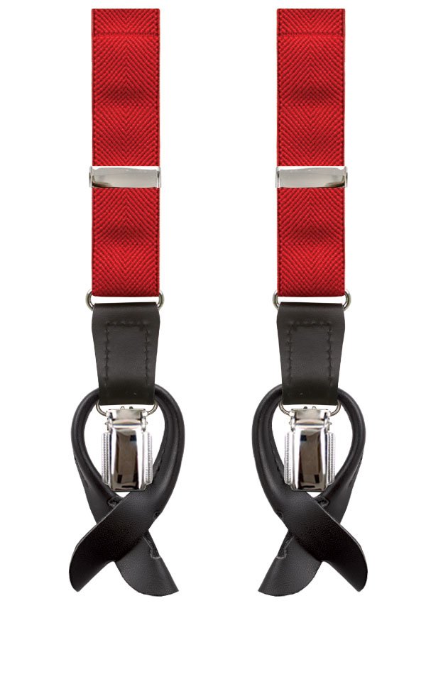 Dobell Luxury Hosenträger schmal rot - 25mm