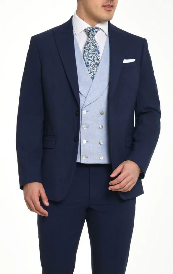 Herren Anzugweste Gestreift - Elegante Herringbone Weste Slim Fit