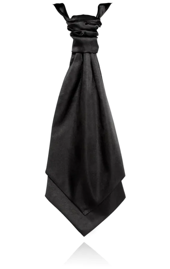 Schwarzes Satinplastron für Jungen