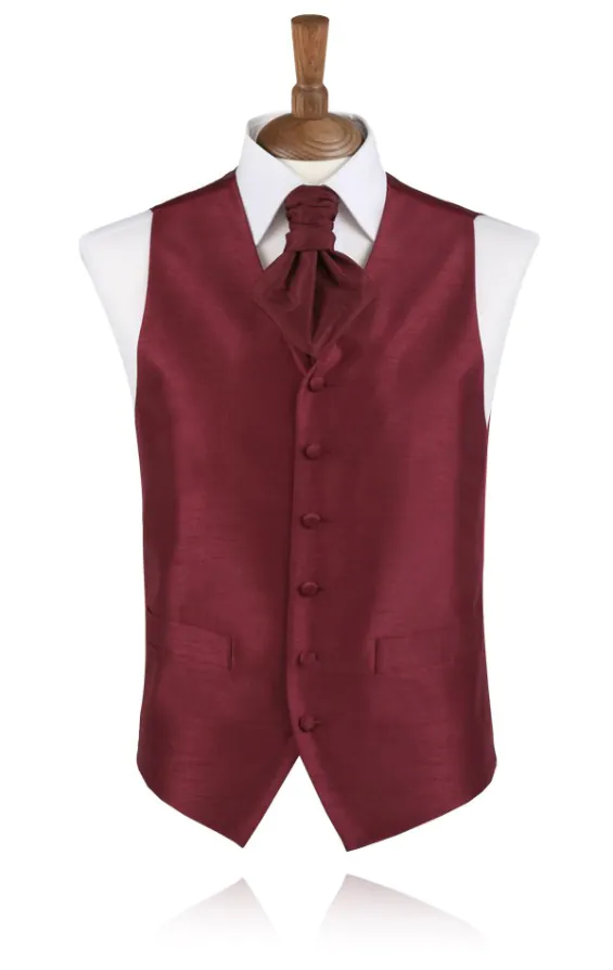 Bordeaux Rote Weste, Dupion-Optik, Jungengrößen Bordeaux Rote Weste, Dupion-Optik, Jungengrößen