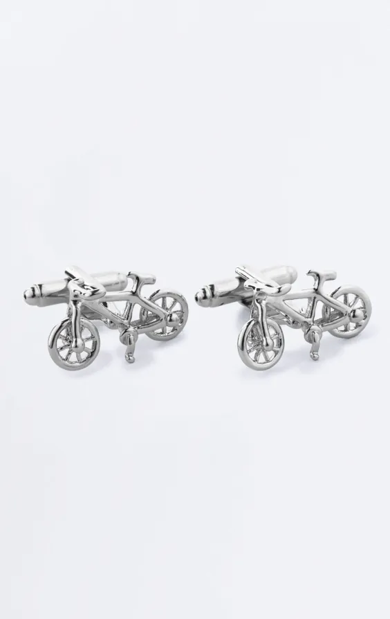 Silberfarbene Fahrrad Manschettenknöpfe