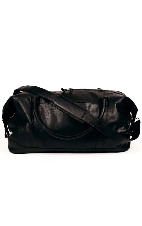 Schwarze Leder Reisetasche - photo 1