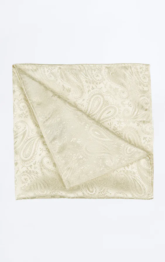 Cremefarbene Paisley-Einstecktuch