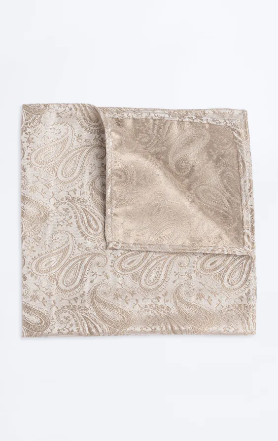 Champagnerfarben Paisley-Muster Einstecktuch Champagnerfarben Paisley-Muster Einstecktuch