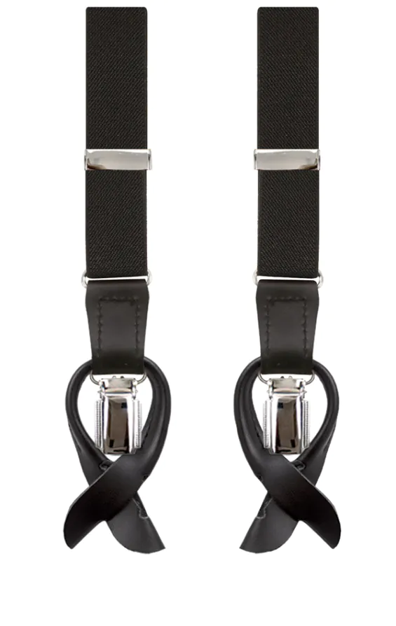 Luxury Hosenträger, schmal, schwarz - 25mm