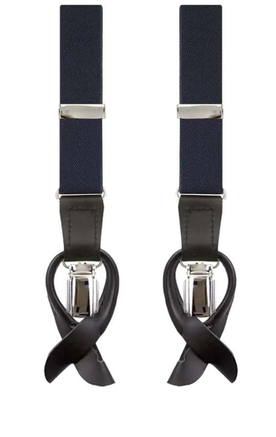 Luxury Hosenträger, schmal, marineblau - 25mm