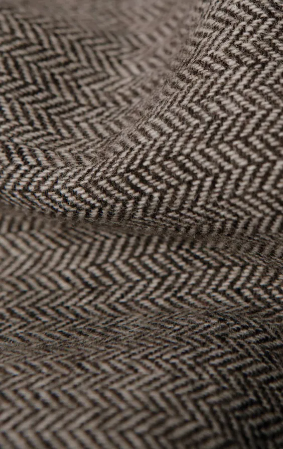 Braun Fischgrätenmuster Tweed Anzug Weste - photo 3 Braun Fischgrätenmuster Tweed Anzug Weste - photo 3