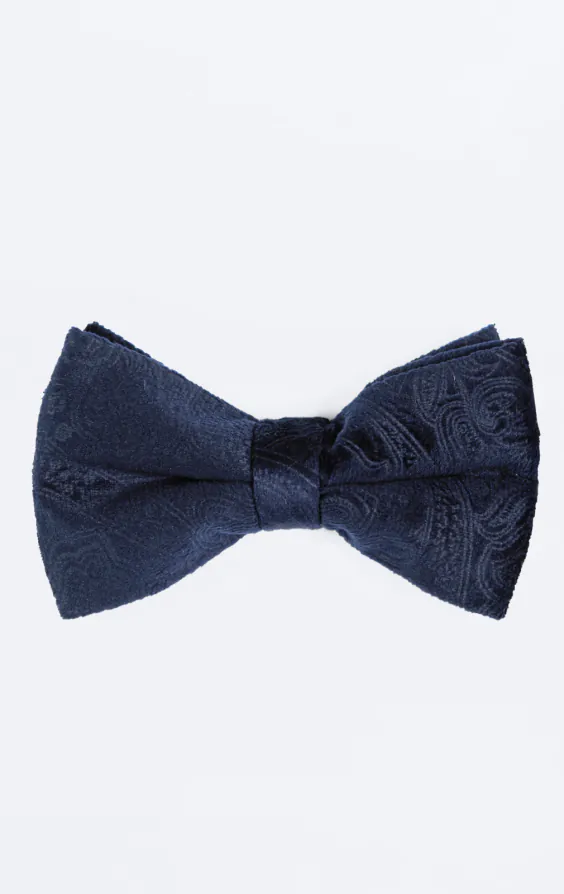Dobell Samt Fliege, Marineblau mit Paisleymuster