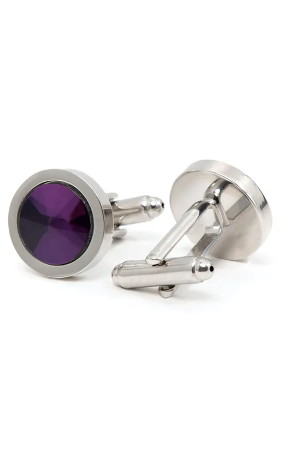 Manschettenknöpfe - Schmuckstein violett - photo 1