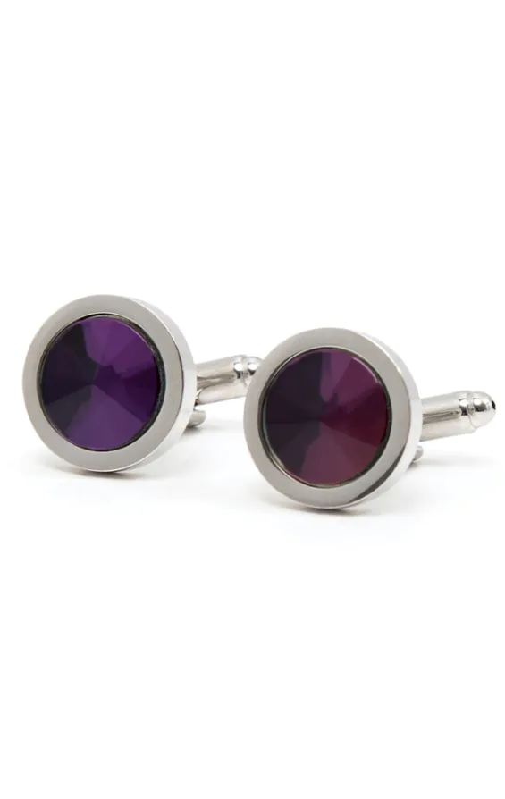 Manschettenknöpfe - Schmuckstein violett