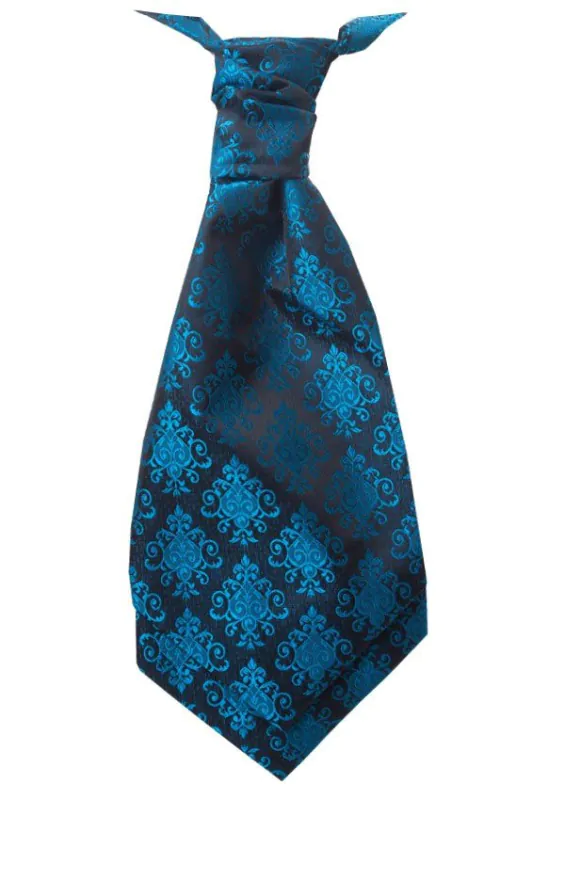 Blaues Plastron mit Renaissance Muster
