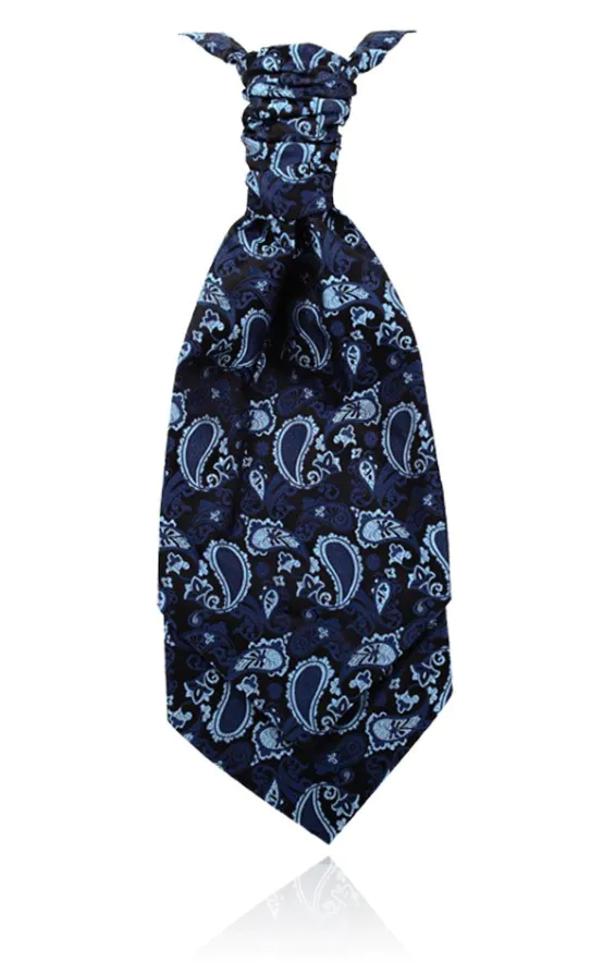 Marine blaue Hochzeitskrawatte mit Paisleymuster für Jungen