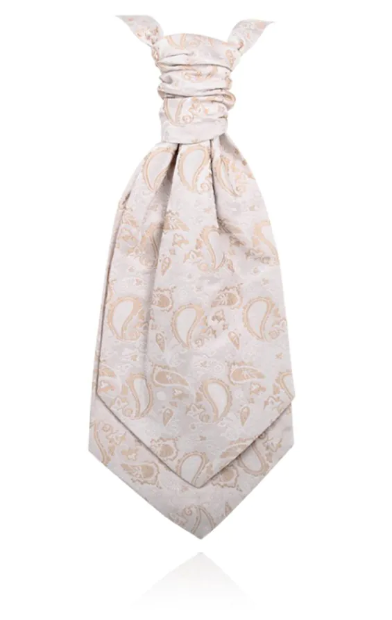 Crème farbene Hochzeiskrawatte mit Paisleymuster für Jungen