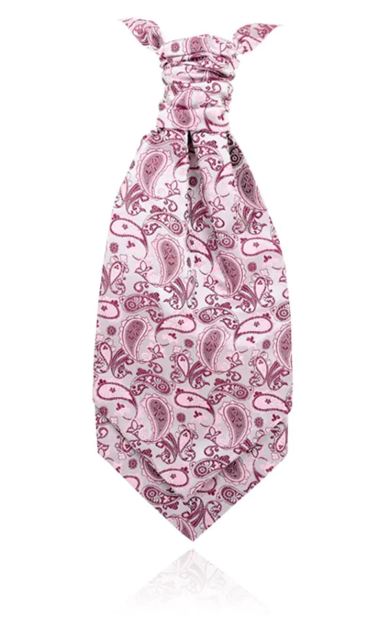 Kaschmirrosane Hochzeitskrawatte mit Paisleymuster für Jungen Kaschmirrosane Hochzeitskrawatte mit Paisleymuster für Jungen