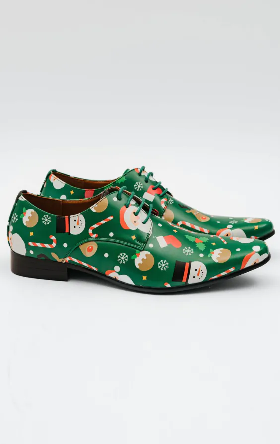Grüne Santa & Helfer Weihnachts Schuhe Grüne Santa & Helfer Weihnachts Schuhe