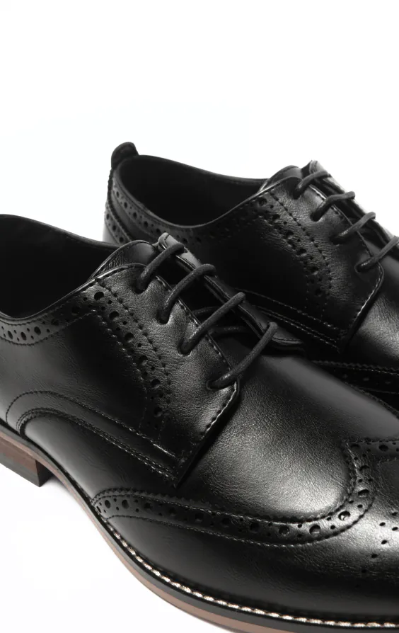 Schwarze Derby Brogue Schuhe - photo 3