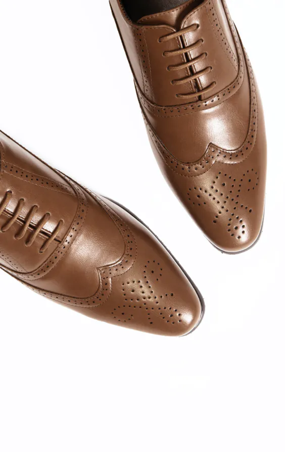 Tan Oxford Brogue Schuhe - photo 1
