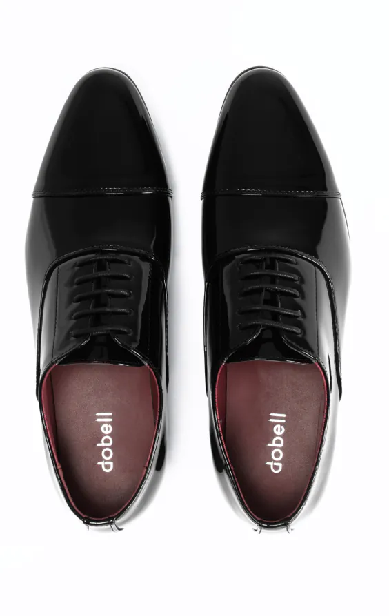 Schwarz Lack Oxford Zehenkappe Schuhe - photo 2