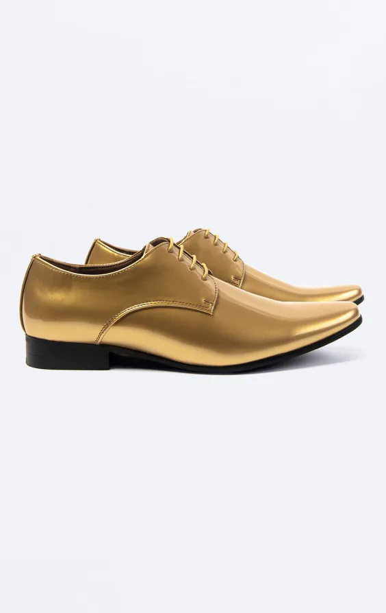 Moderne Goldene Lackschuhe Moderne Goldene Lackschuhe