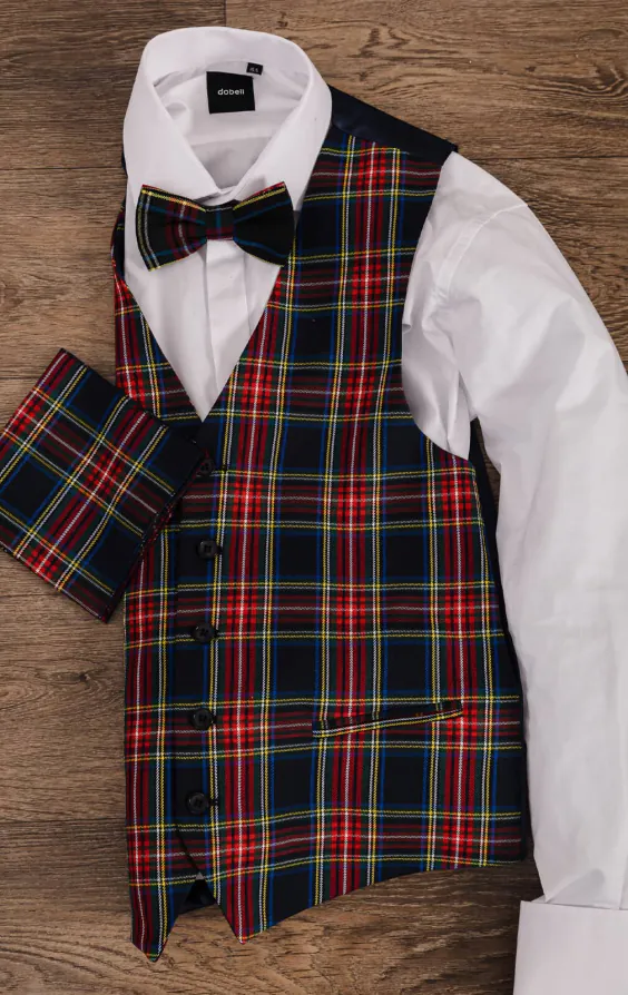 Klassisches Set in blauem Tartan - photo 2
