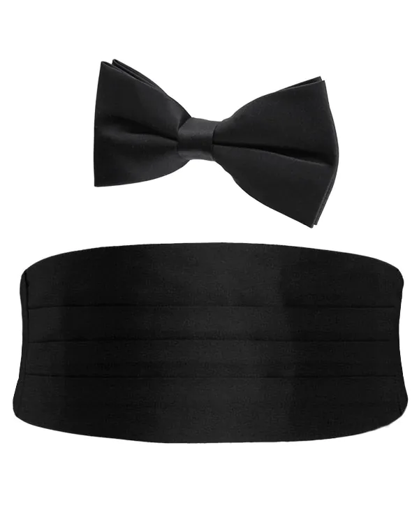 Set, Kummerbund und Fliege für Jungen, Schwarz
