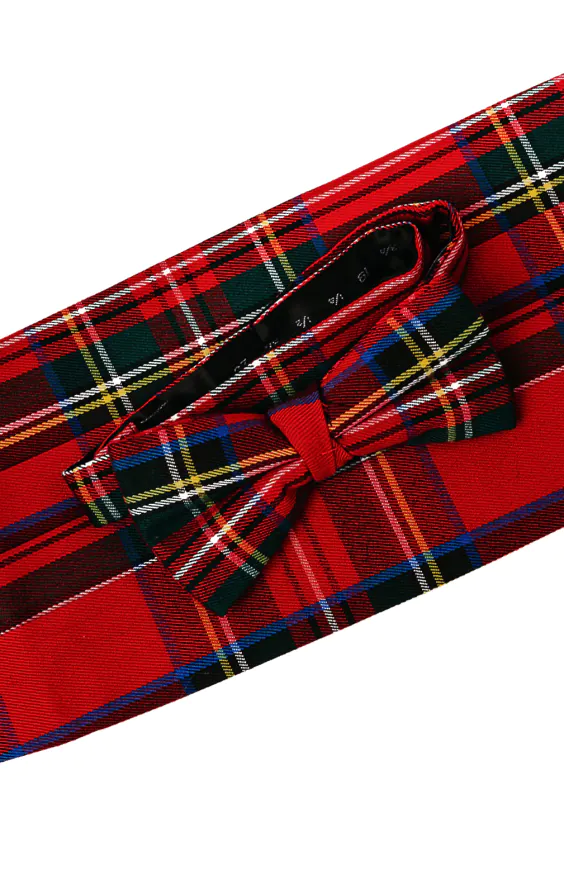 Dobell Fliege & Kummerbund Set, Rotes Schottenkaro - photo 1