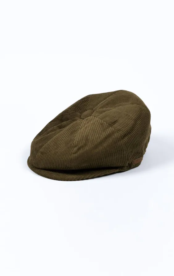 Olivgrüne Kordmütze Newsboy