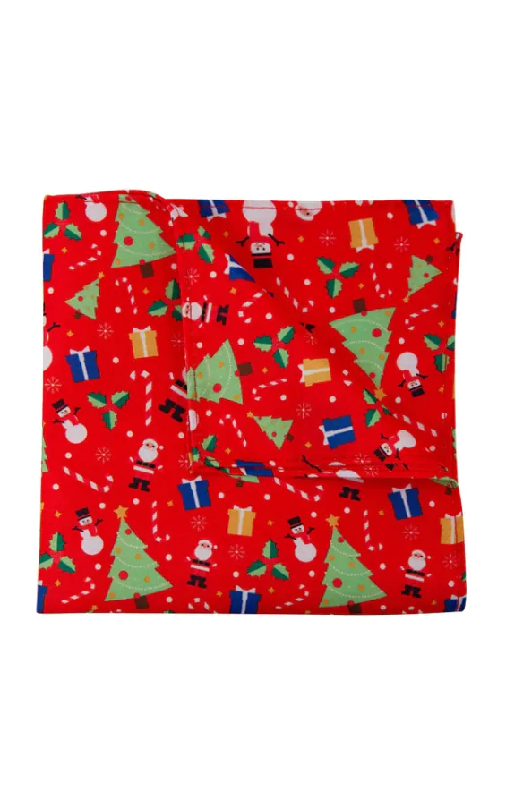 Rotes Festliches Weihnachts Einstecktuch