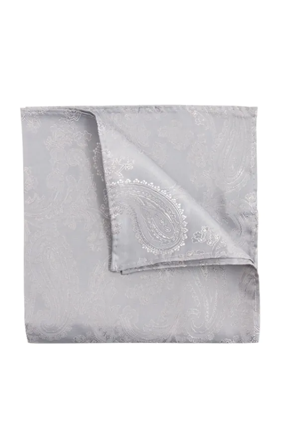 Einstecktuch, Paisley, Silber