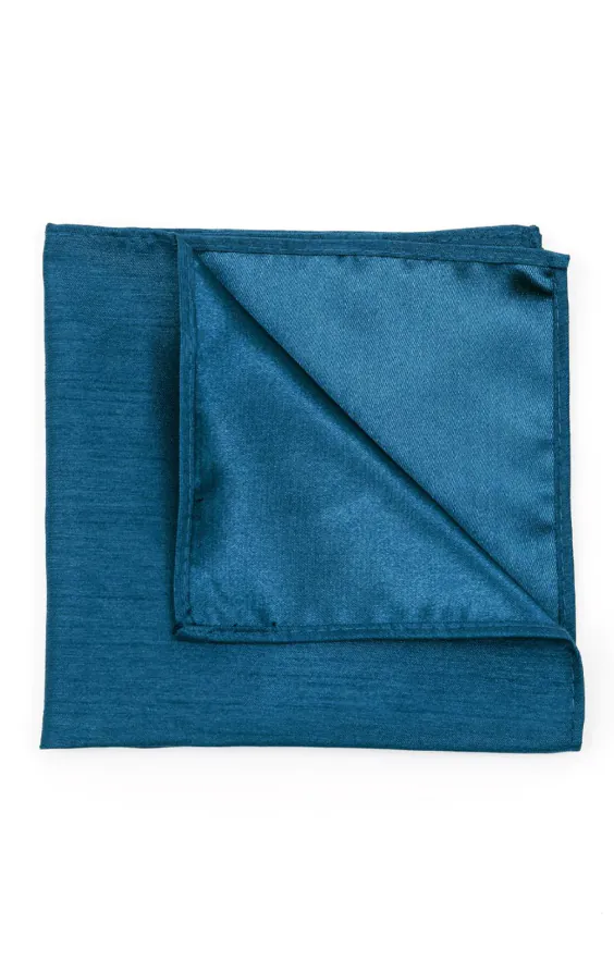 Marokkanisch Blau Einstecktuch, Dupion-Optik