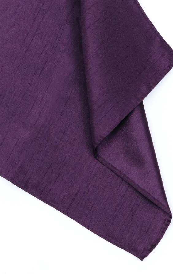 Dunkelviolett Einstecktuch, Dupion-Optik - photo 1