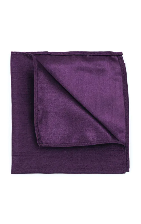 Dunkelviolett Einstecktuch, Dupion-Optik
