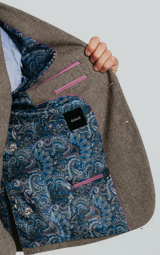 Braun Fischgrätenmuster Tweed 3-Teilig Anzug - photo 5 Braun Fischgrätenmuster Tweed 3-Teilig Anzug - photo 5