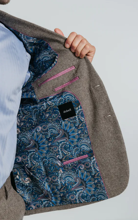 Braun Fischgrätenmuster Tweed Anzug - photo 5 Braun Fischgrätenmuster Tweed Anzug - photo 5