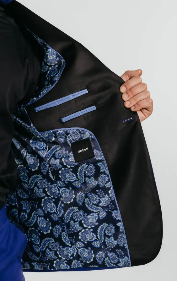 Leuchtend Blau Smoking mit Steigendem Revers - photo 5