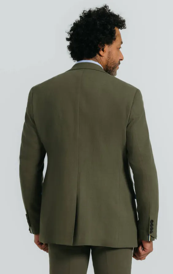 Grün Anzugjacke aus Leinen-Twill - photo 2