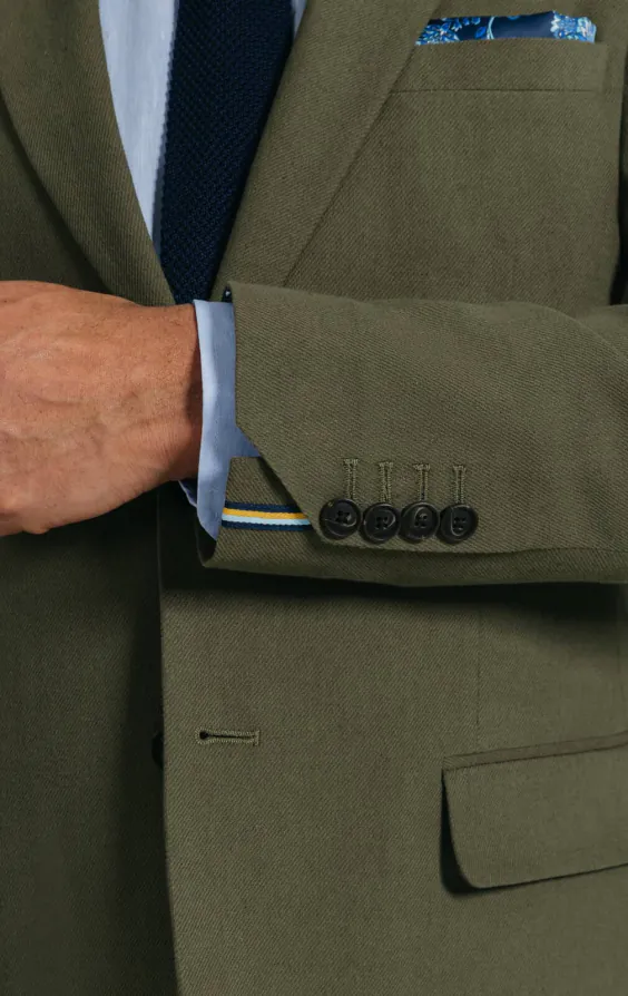 Grün Anzugjacke aus Leinen-Twill - photo 3