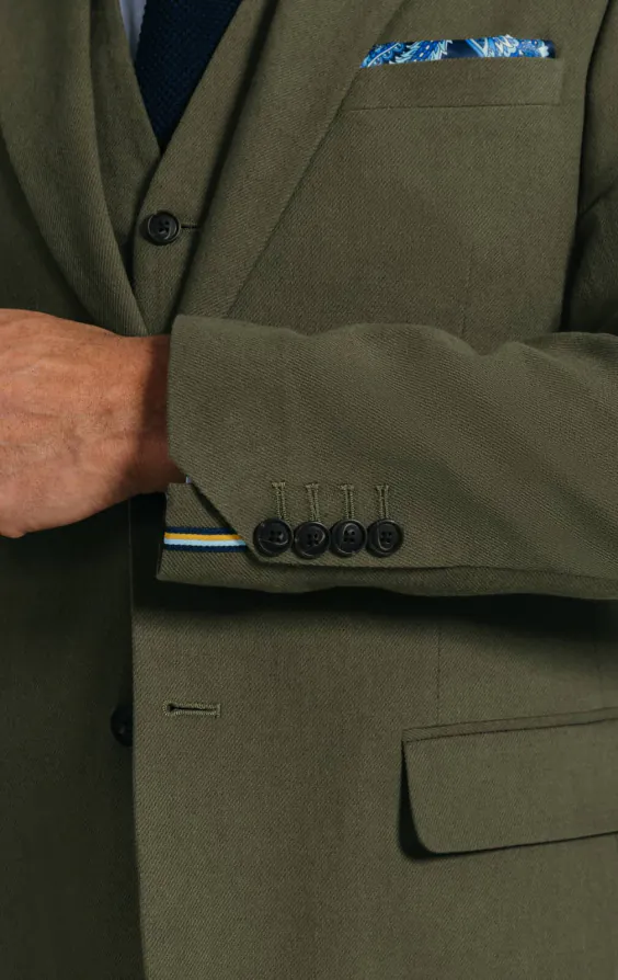Grün 3-Teilig Anzug aus Leinen-Twill - photo 3 Grün 3-Teilig Anzug aus Leinen-Twill - photo 3
