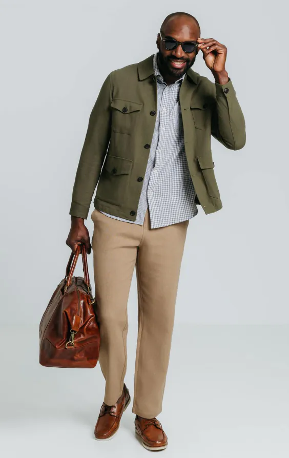 Grün Safari-Jacke aus Leinen-Twill - photo 1