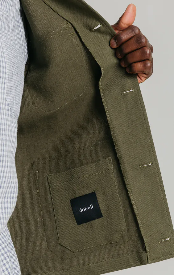 Grün Safari-Jacke aus Leinen-Twill - photo 6