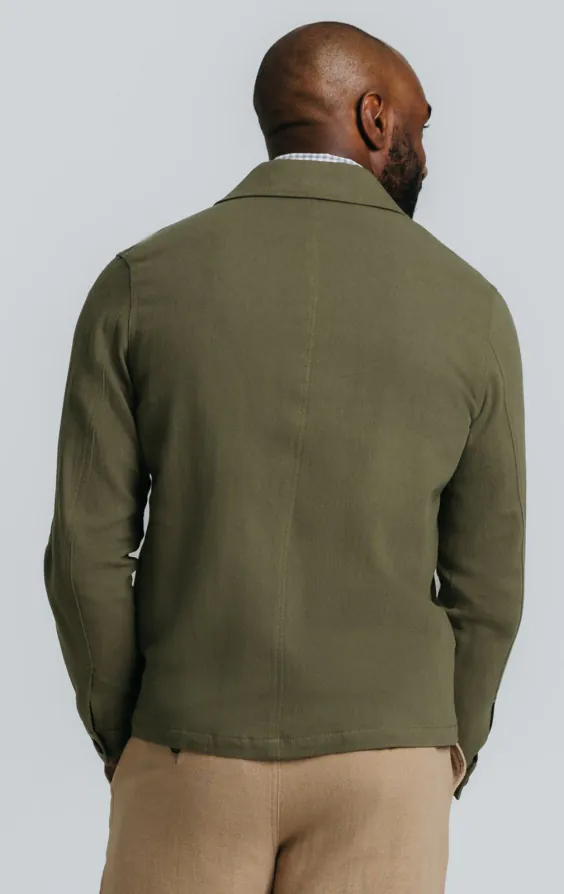 Grün Safari-Jacke aus Leinen-Twill - photo 7
