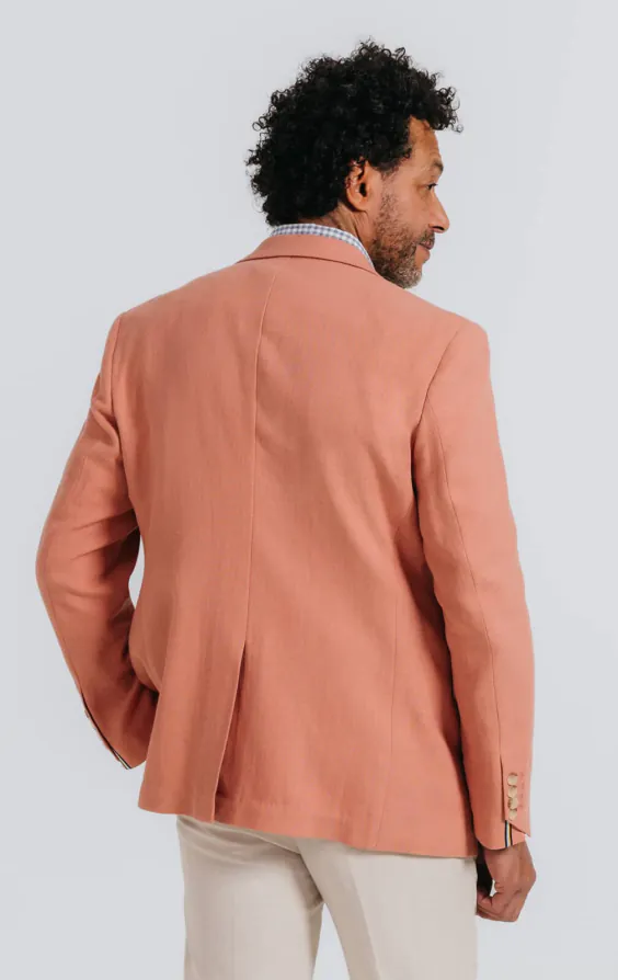 Korallenrote Safari-Jacke aus Leinen-Twill - photo 4