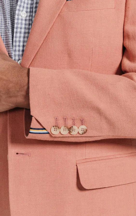 Korallenrote Safari-Jacke aus Leinen-Twill - photo 5