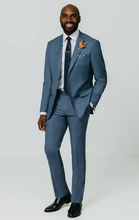 Blau Meliertes Anzug Jacket - photo 1