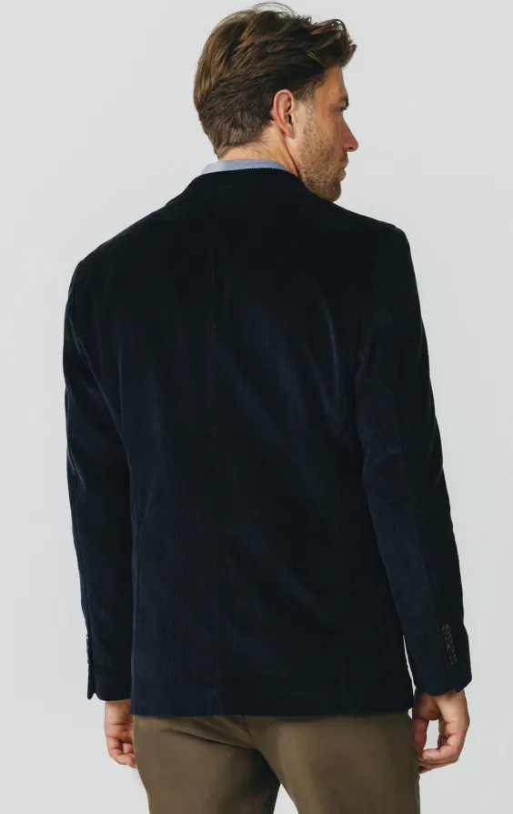 Marineblau Cordjacke mit aufgesetzten Taschen - photo 5