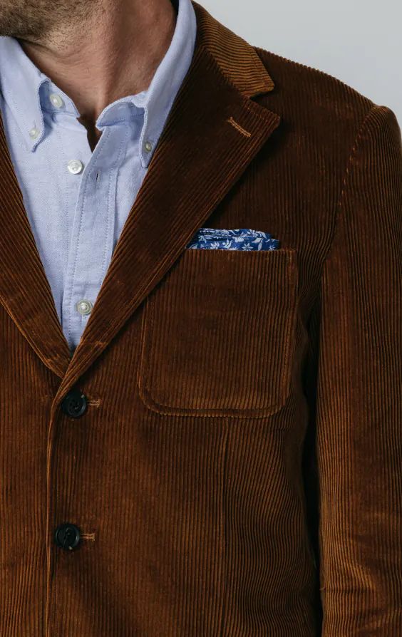 Mittelbraun Cordjacke mit aufgesetzten Taschen - photo 3
