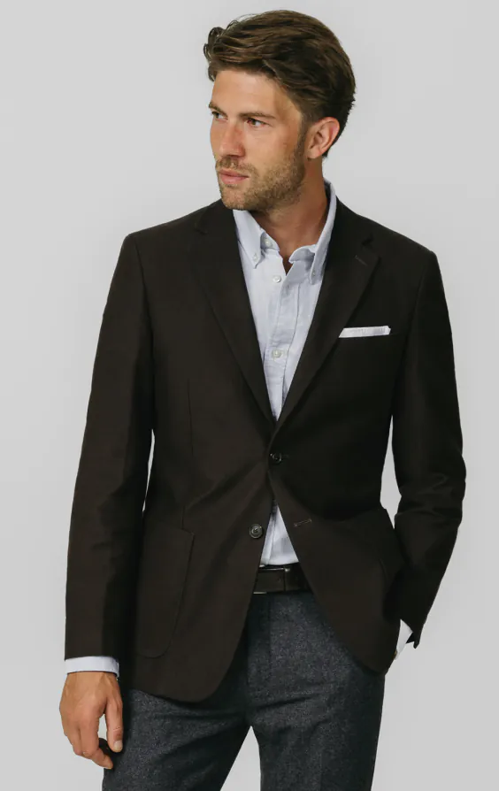 Dunkelbraune Moleskin Jacke Dunkelbraune Moleskin Jacke