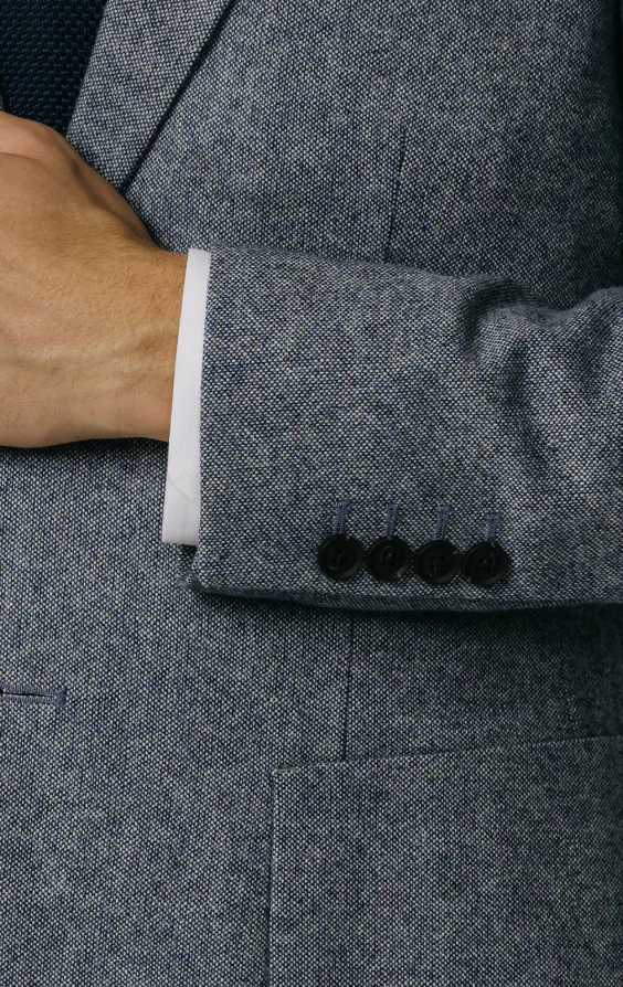 Blau Donegal Tweed Anzug - photo 2
