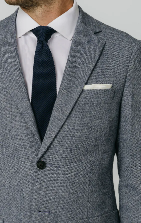 Blau Donegal Tweed Anzug - photo 3